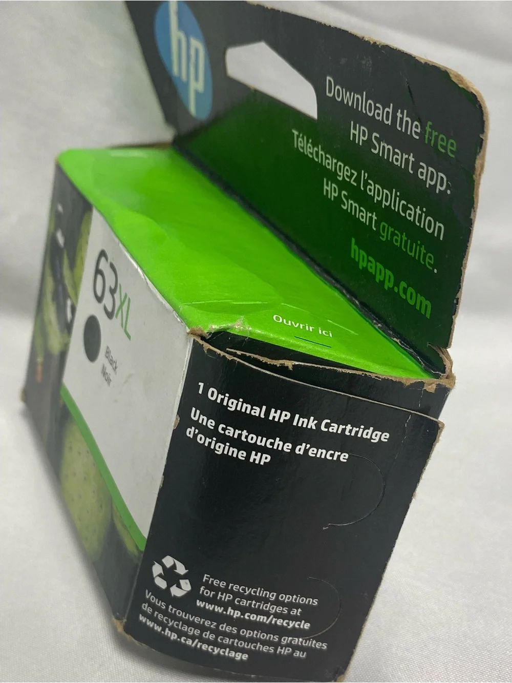 HP 63 XL Black Ink Catridge New In Box Sealed Box